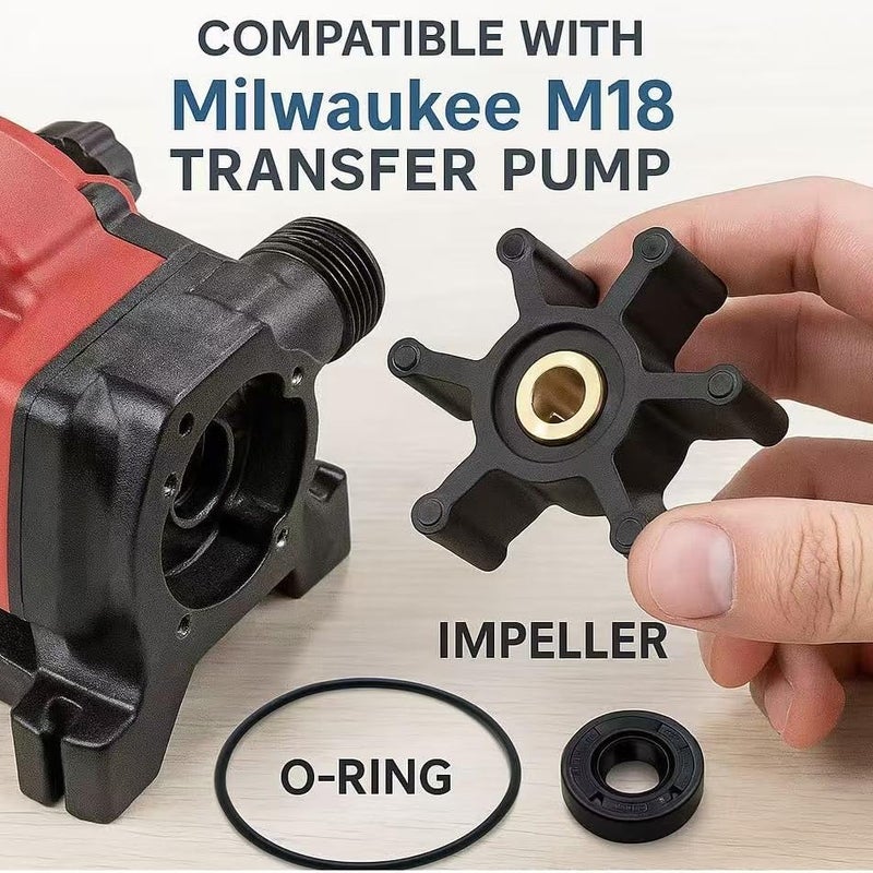 MINIMARU Impeller & O-Ring Kit & Oil Seal Complete Repair Kit, Fully Compatible with Milwaukee M18 Transfer Pumps, Replaces 49-16-2771 - Image 4